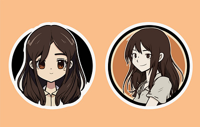 Anime Girl Sticker Design Manga Anime Sticker Kawaii style anime clipart