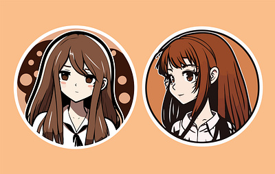 Anime Girl Sticker Design Manga Anime Sticker Kawaii style anime clipart