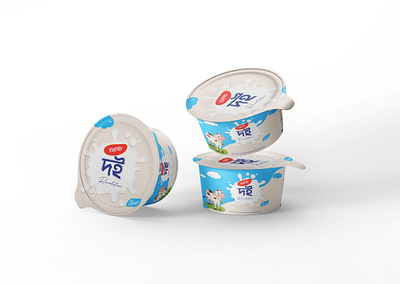 Yogurt Box Label Design. branding design graphic design illustration label logo typography vector yogurt yogurtlabel