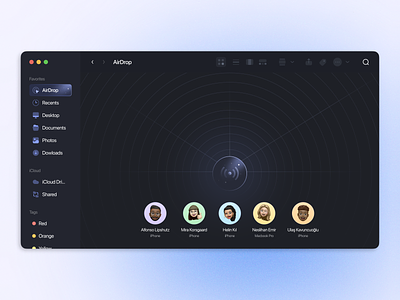 AirDrop airdrop animation apple dashboard design icon mac product product design ui web