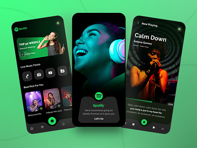 Spotify App Redesign flat design mobile app music music app podcast spotify app redesign ui interface userinterface