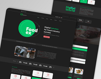 Food Digital Marketing Agency branding dark darkmode design digitalmarketing digitalmarketingagency heroshot homepage landinpage ui ux