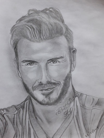 David Beckham art david beckham drawing football pencil portrait sports