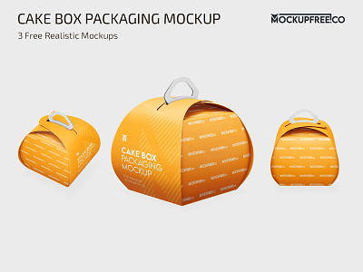 Free Cake Box Packaging Mockup box boxes boxing cake box food free freebie mockup mockups packaging photoshop psd template templates
