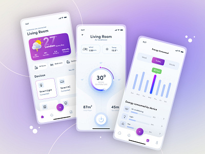 Smart Home - mobile app 3d animation app design dribbble home icon illustration mobile mockup smart smart home ui weather