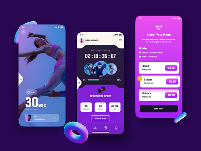 Fitness App app app design application behance exercise fit fit app fitness gumroad mobile plans pro design ui ux