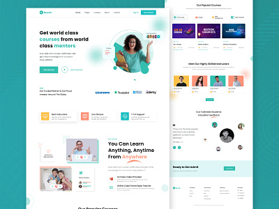 E-Learning Academy - Landing Page Design class e learning education platform landing page landing page design minimal modern online class online course online education online platform teaching ui ui design uiux uiux design ux ux design web website