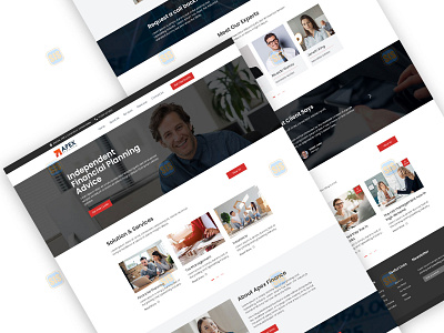 Responsive Landing page design - Apex Finance banking brand creative design desktop finance financial firm homepage landing page layout minimal responsive saving ui ux web design web layout website website ui