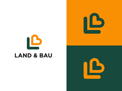 Land & Bau Logo Design. b branding creative design flat graphic design heart icon l lb lbicon lblogo logo logodesign logodesigner logoinspiration logomaker logomark love vector