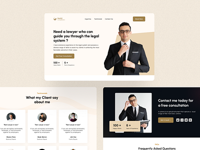 Lawyer's Consultation Landing Page advocate attorney consultancy harshit108 hire lawyer landing page law law firm law website lawyer legal advisor legal support minimal ui uiux web design website website design