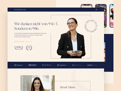 Snowsocial - Marketing agency website agency design homepage interface landing page marketing modern ui ux ui design web design website