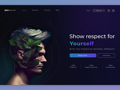 Skincare Hero section dark darkmode design graphic design herosection heroshot landinpage ui