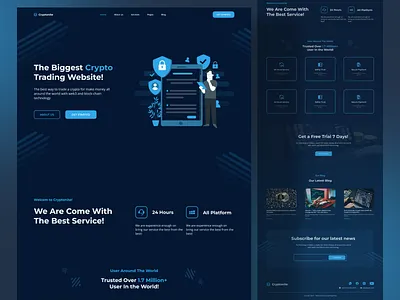 Trading Website Design - Crypto Trading adobe illustrator adobe photoshop adobe xd css figma freelance uiux designer freelancer html sketch ui ui designer uiux ux ux designer web design web designer website website design wordpress