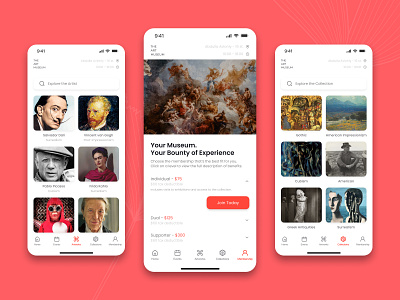 The Art Museum Membership Screen design ui ux