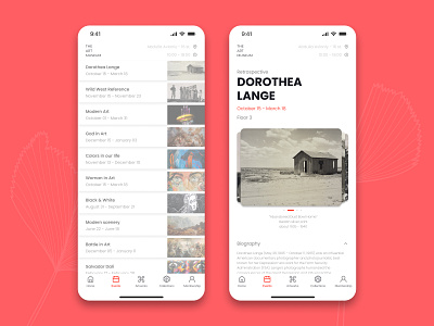 The Art Museum Events Screen design ui ux