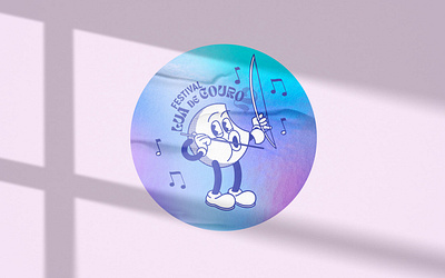 Luazinho Mascot adobe illustrator berimbau biarritz capoeira holographic illustration logo logo design mascot moon retro sticker toon