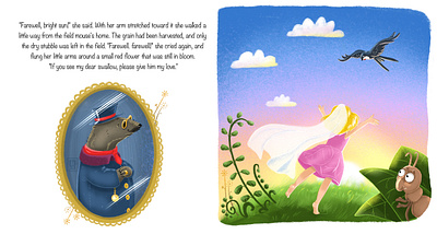 Escape from the Mole charactersdesign childrensbookillustrator cute design graphic design illustration illustrator mole swallow tale thumbelina