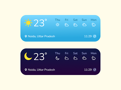 Weather Widget android ui app app design appdesign branding daily ui dailyui design graphic design illustration logo minimal ui ui design ui designer ui ux ux ui ux ui designer weather widget widget design