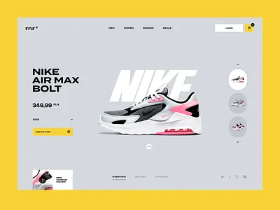 Rnr2 ecommerce product details product page shoes shop sneakers streetwear ui yellow