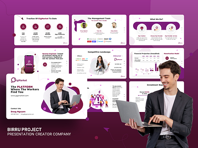 GigMarket Pitch Deck Design layout pitch deck pitchdeck powerpoint design presentation presentation design prsentation template slide pitchdeck