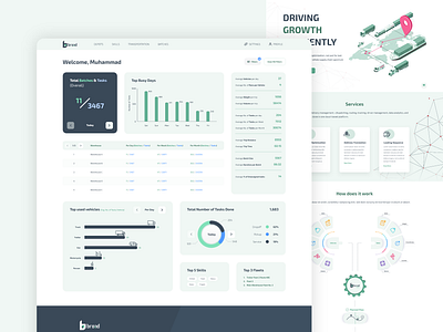Stats | Statistics Page UIUX Design for Broad broad clean data design experience green interface landing light minimal page route saas screen statistics stats table uiux user webdesign