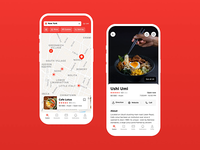 Restaurant Review App animation app cafe filters guide location map mobile restaurant review tripadvisor ui
