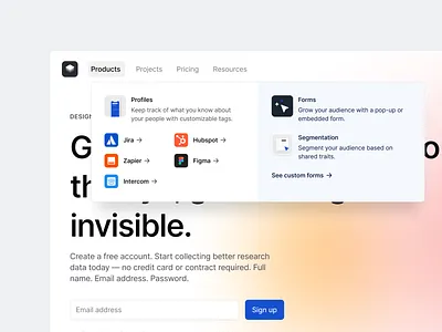 Stratis UI - Megamenu app clean design details dropdown hero interface landing mega menu minimal popup simple ui ui design ux ux design web web design webpage