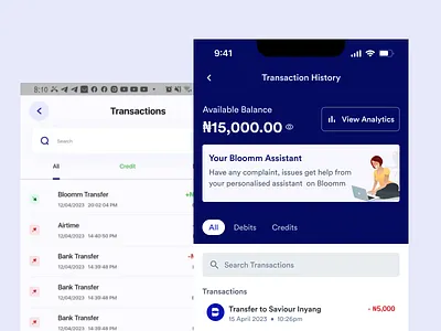 Transaction History Feature Design Improvement. bank bloommnnow design fintech graphic design product design ui
