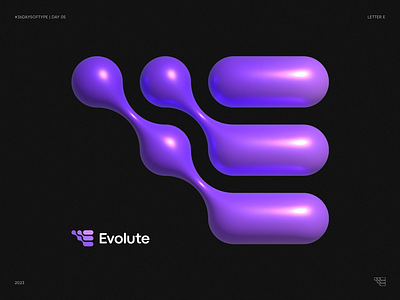 Letter E. 36 Days of Type. Day 05 36 days of type ai atom blockchain branding crypto dna evolution gradient icon identity letter e lettering logo medical molecule nft science tech
