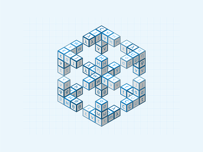 Quantum Building Blocks Pt I abstract creative cubes design digital art geometric graphic design illusion illustration impossible shape isometric line line style maths physics quantum maths science technology