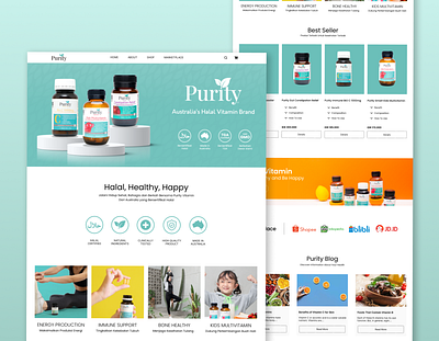 Purity Vitamin Web Design graphic design supplement ui vitamin web web design