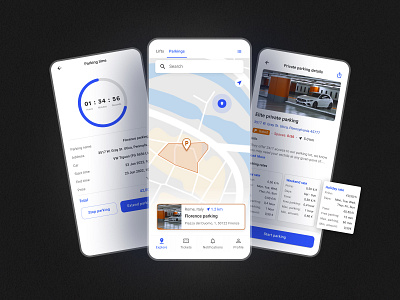 Easy parking tracking thanks to Kadu app app design blue design details map parking parking app parking application parking ticket parking track parking tracking ui uiux ux zone