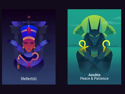 Orcale Cards cards character color flat futuristic illustration neon vector