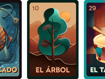 Illustration of the Mexican game of Loteria digital panting illustration