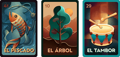 Illustration of the Mexican game of Loteria digital panting illustration