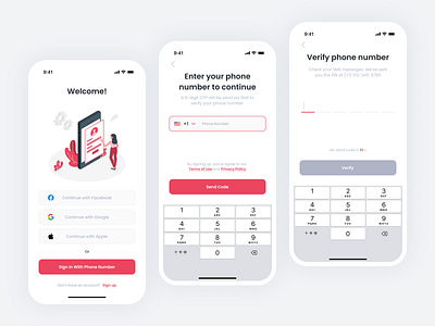 Pomy - Pomodoro & Time Management App UI Kit login minimal mobile app onboarding sign in ui