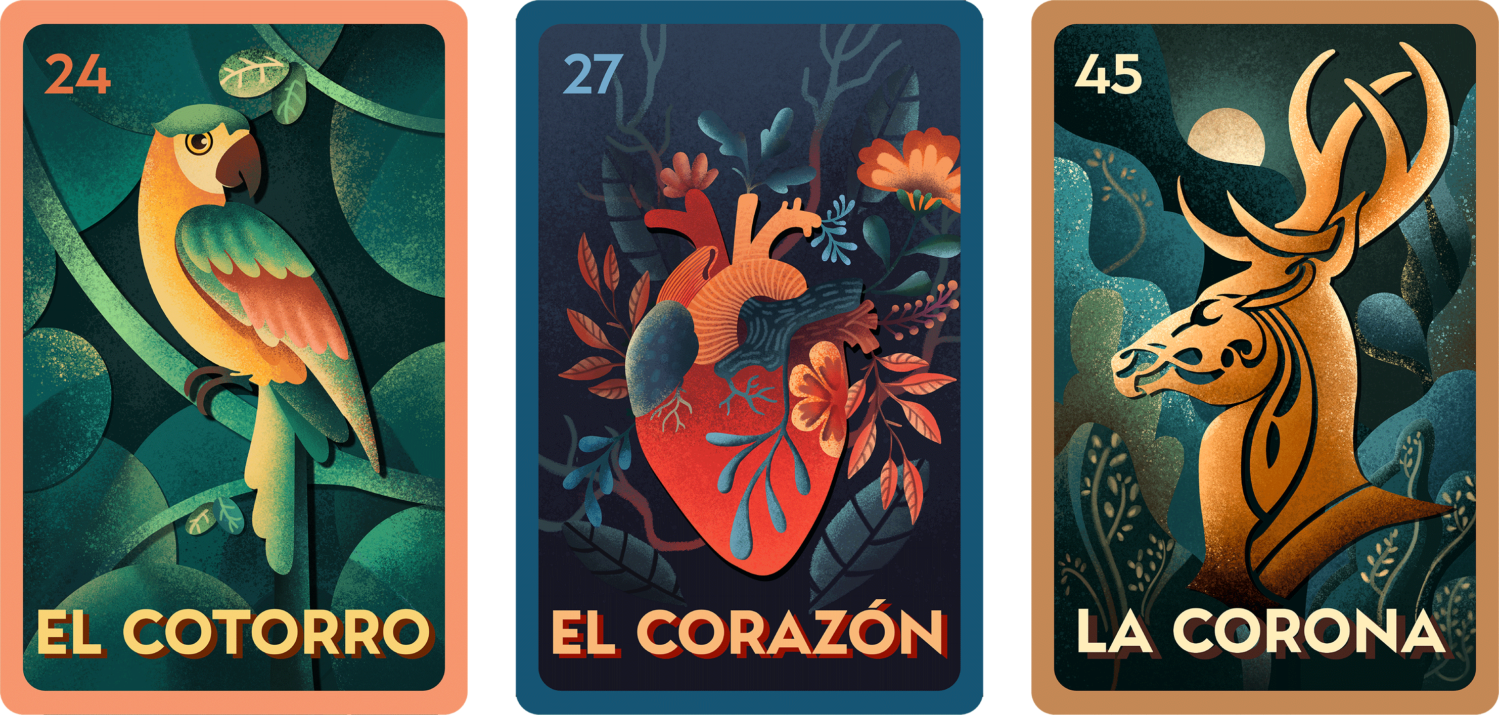 Illustration of the Mexican game of Loteria digital panting graphic design illustration
