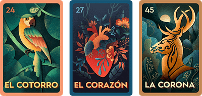 Illustration of the Mexican game of Loteria digital panting graphic design illustration