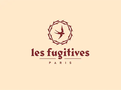 les fugitives animal logo branding illustration logo logo design logotype minimal spine crown swallow bird type type design