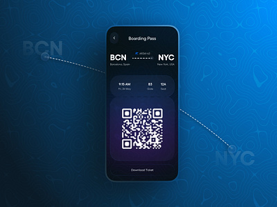 Boarding pass screen - Mobile app app design boarding boarding pass booking concept flight flight booking graphic design mobile app ui ui challange