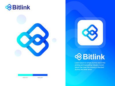 Bitlink app application b letter logo b logo b tech logo branding creative logo design identity link logo modern b logo modern logo software tech tech logo technology trendy logo ui visual