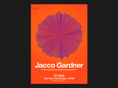 048 Jacco Gardner badajoz branding cartaz chat noir clean concert concierto design duotone graphic design helvetica helvetica poster illustration jacco gardner layout live music photoshop poster type type design