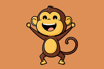 Monkey animal ape baby character cute illustration monkey vector zoo