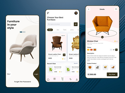 Mobile App - Furniture Ecommerce App app app design branding design e commerce e commerce app furniture furniture app furniture mobile app mobile app product shop ui ux