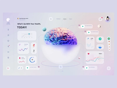 UI Animation 3d brain branding clean dashboard design finance fintech health insurance landing page medical medical startup medical tech motion graphics neural link platform social security ui ux web design