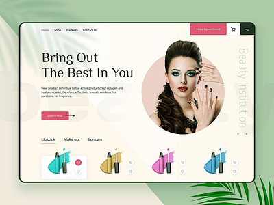 Beauty Store Website beauty beauty website branding cosmetology design e commers lipstic online shop shop skincare ui web