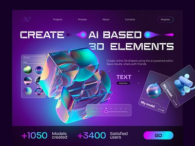 3D Elements Creator 3d design graphic design landing trend ui uiux ux web