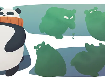 Panda character design animal art cartoon character character design concept design digital art digital illustration digital painting illustration panda