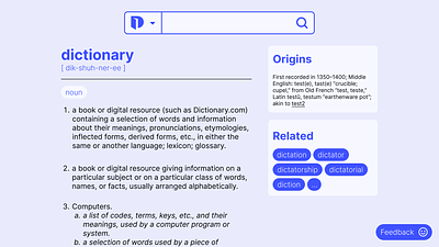 Dictionary.com redesign dictionary dictionary.com figma focus minimal redesign thesaurus thesaurus.com