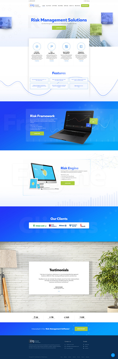 Risk Management Website Design accessibility blue business company creative design landing page design portfolio site ui ux visual design website